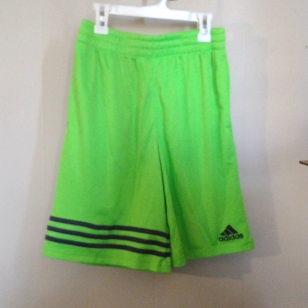 Youth Large (14/16) Lime Neon Green Adidas Athletic Basketball Shorts